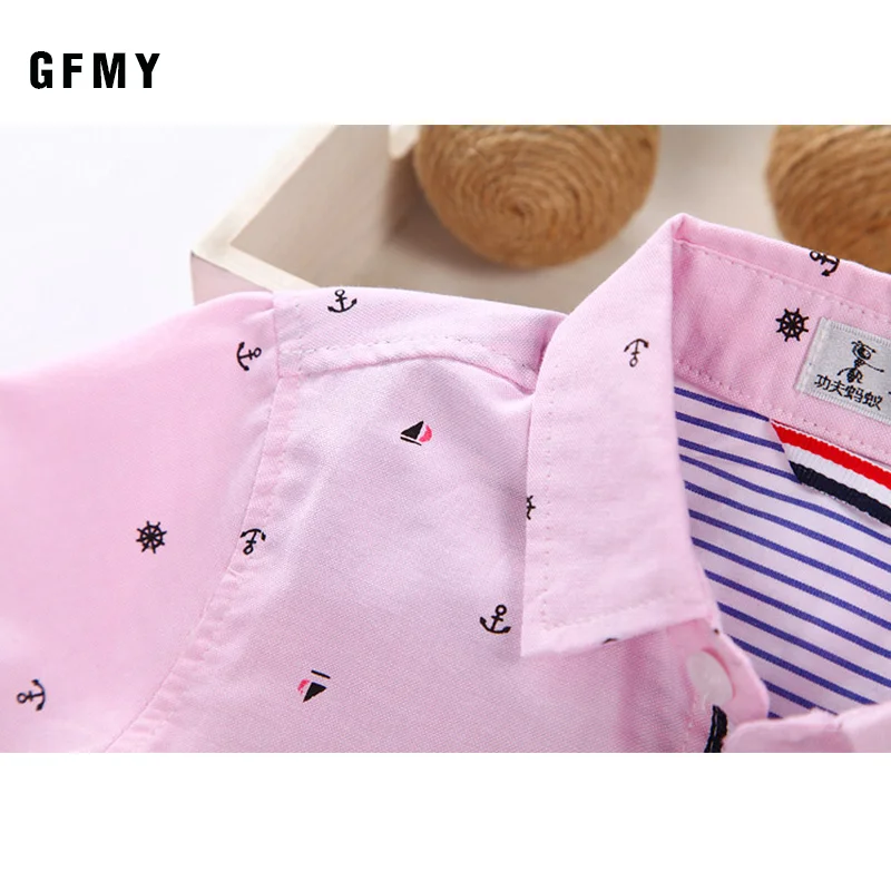 Лидер продаж 2020 Детские рубашки GFMY повседневные однотонные хлопковые с коротким