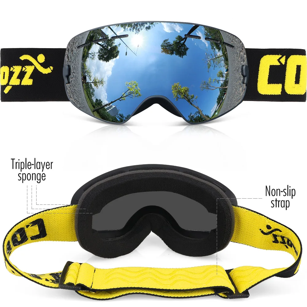 Lens Sliver COPOZZ/брендовые лыжные очки для детей от 4 до 15 лет, Профессиональные противотуманные детские очки для сноуборда, двойные UV400, Детские Лыжные маски, очки - Цвет: Lens Sliver