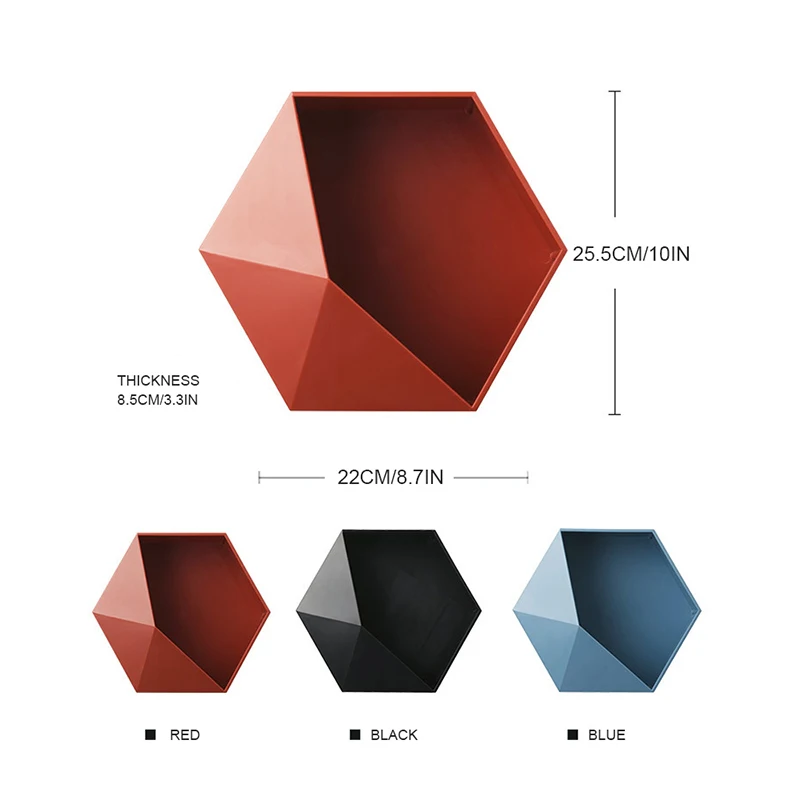 Шестиугольная подвесная полка Гостиная стены декора хранения различных вещей