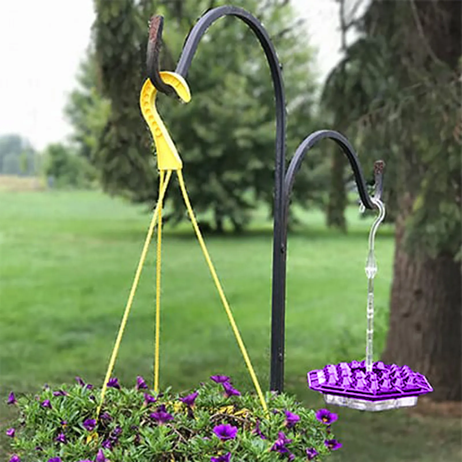 

figurine Artificial shepards hooks for outdoor bird feeders solar bird feeder coneflower bird feeder window hummingbird feeder