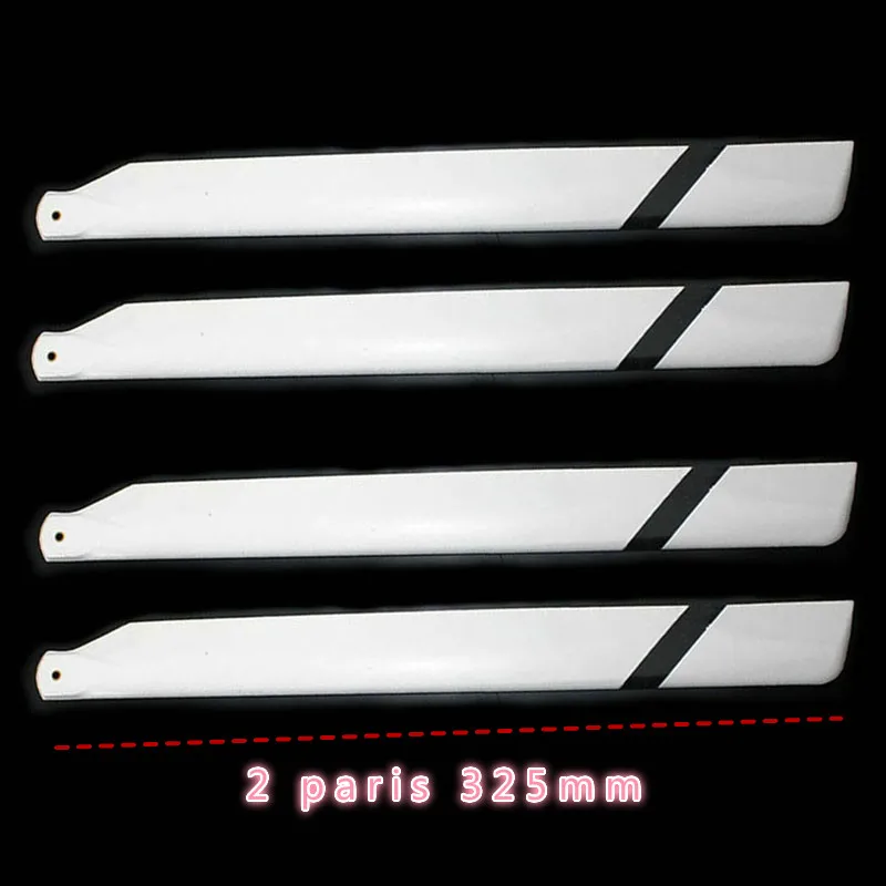 Pieza de helic&oacute;ptero Aglin TREX 450 RC, hoja principal de fibra de vidrio de 325MM, 2 pares (apto para kds 450)-0