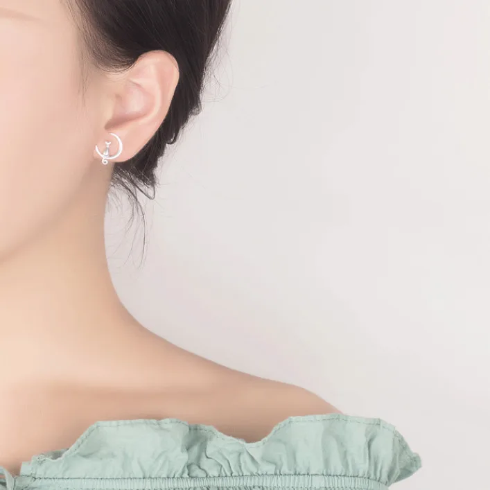 

Fashion Jewelry Moon Cat Studs Earrings for Women Birthday Gift