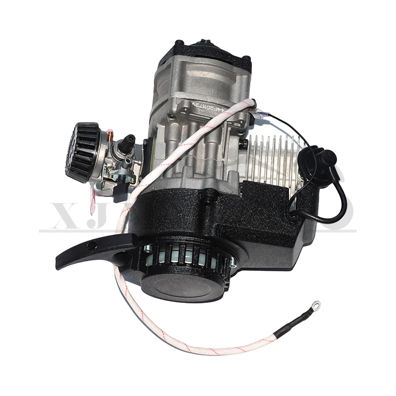 2-тактный двигатель 49cc с электрическим стартером и тросиком дроссельной заслонки, мотор comp Mini Quad Rocket Pocket Blke miniquad для цепи, абсолютно новый