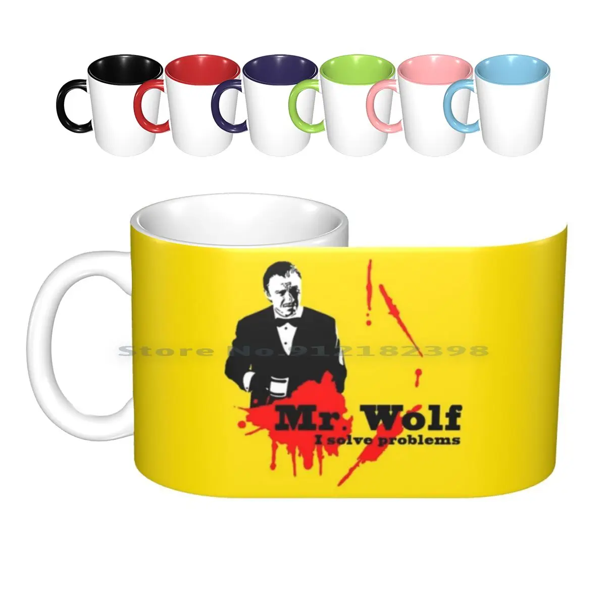 

Mr. Wolf Ceramic Mugs Coffee Cups Milk Tea Mug Movies Movie Film Films Pelicula Peliculas Pulp Fiction Quentin Tarantino