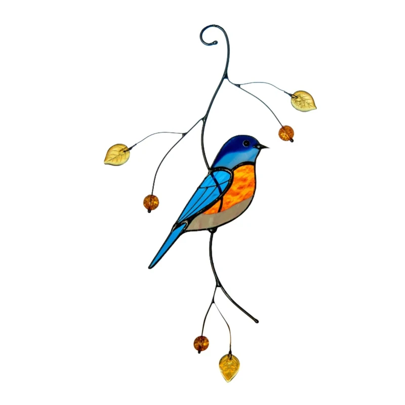 Window Hanging Small Bird Ornament Stained Glass Home Wall Decoration For Outdoor Garden Memorial Handicrafts Gift Good Luck | Дом и сад
