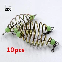 10 pcsset fishing bait spring lure inline hanging tackle stainless steel feeder fishing tools fishing accessories