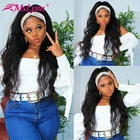 Парик из натуральных волнистых волос Mslynn, парик с головной повязкой, бразильский, без клея, без геля, естественного цвета