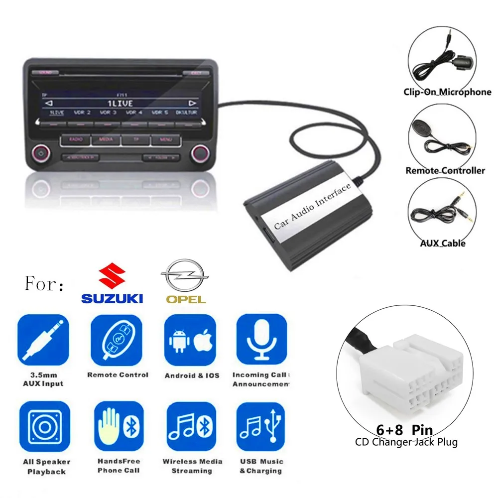 Автомобильный MP3-плеер DOXINGYE AUX USB переходник для музыки A2DP Bluetooth гарнитура Suzuki Swift