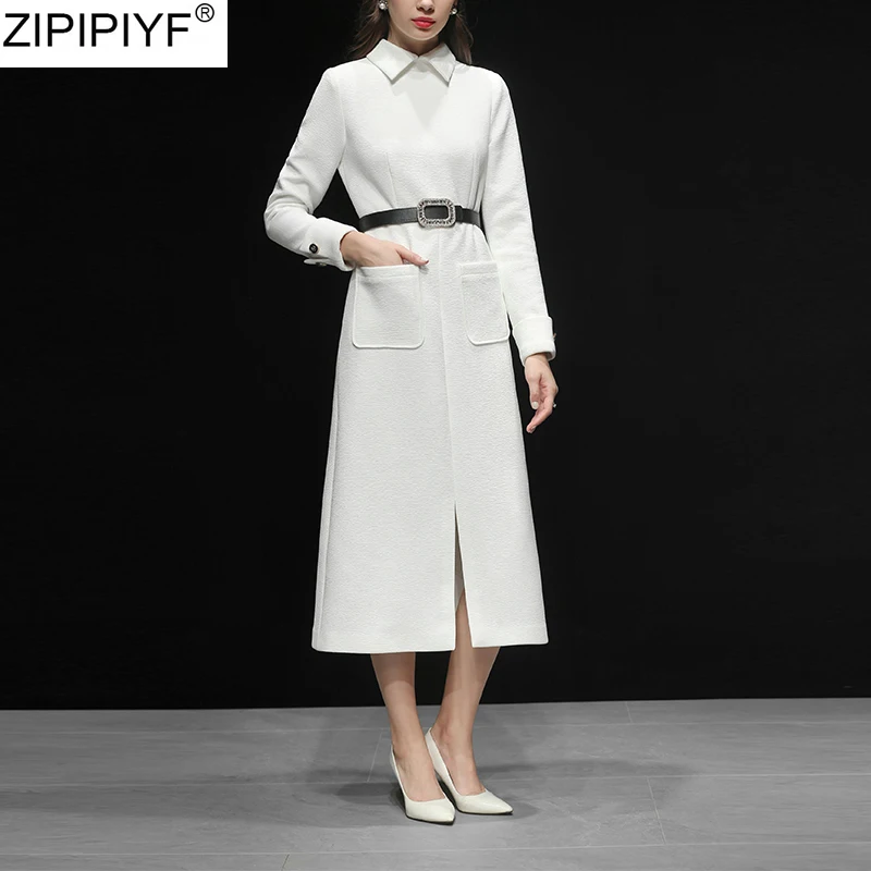 2020 весенние модные женские туфли отложной воротник длинный рукав сбоку