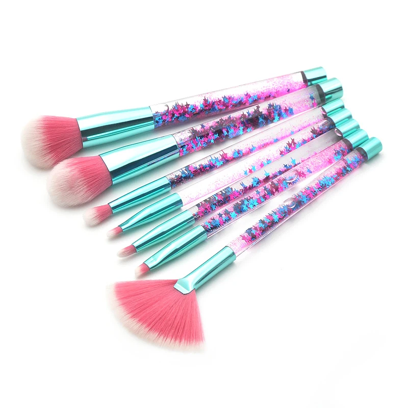 7pcs Diamond Makeup Brushes Set Eye Brush Beauty Tools Fan Powder Eyeshadow Contour Cosmetic Colorful For Make Up Tool | Красота и