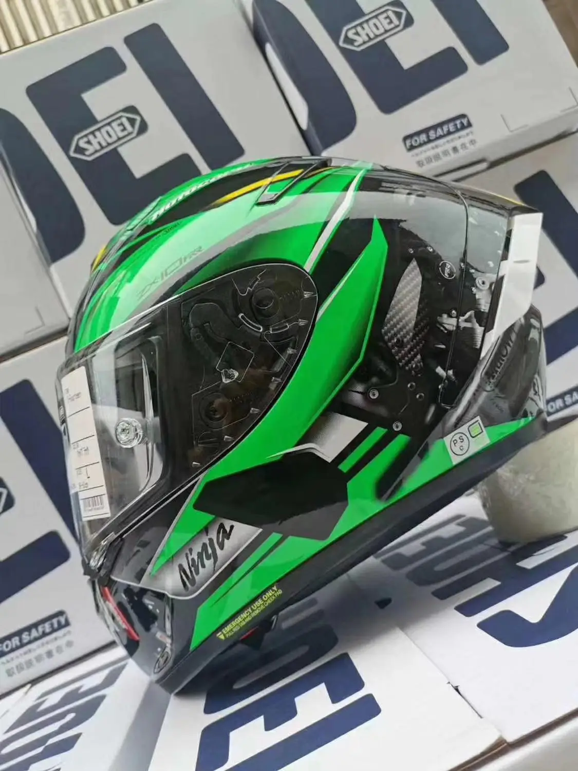 Мотоциклетный шлем с закрытым лицом X14 Kawasakii ZX-10RR зеленый для езды на мотоцикле