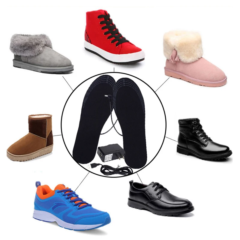 1 пара стельки с подогревом через USB для обуви теплые ног зимние занятий спортом