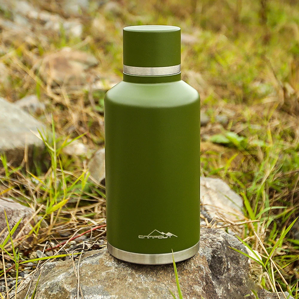 저렴한 캠핑 하이킹 배낭 피크닉을 위한 2L 진공 절연 스테인레스 스틸 물병, 캐리 백 파우치 캠핑 물병 구매 캠핑 하이킹 배낭 피크닉을 위한 2L 진공 절연 스테인레스 스틸 물병, 캐리 백 파우치 캠핑 물병