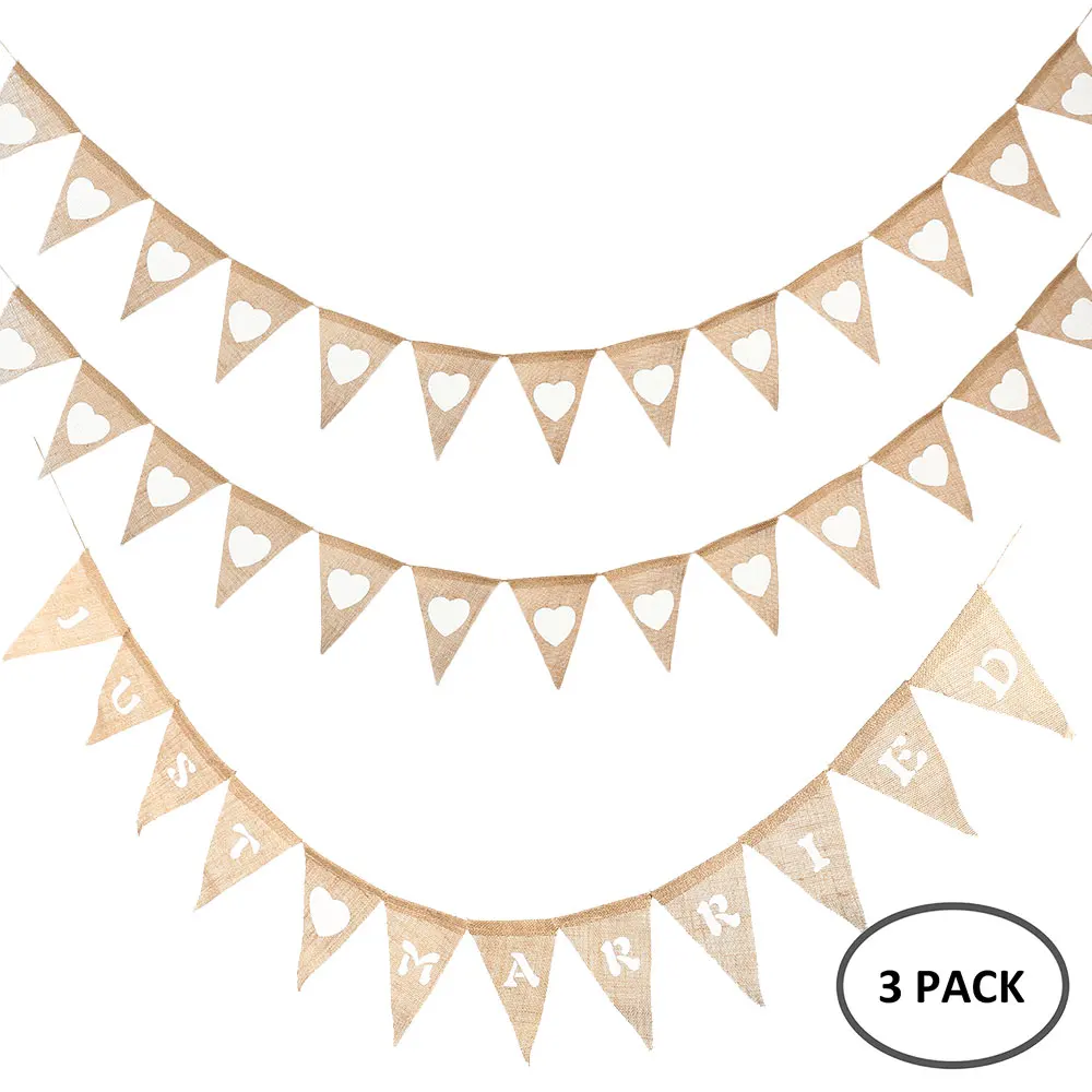 3 шт./компл. джутовая ткань деревенский флажок из мешковины баннеры флаги конфеты