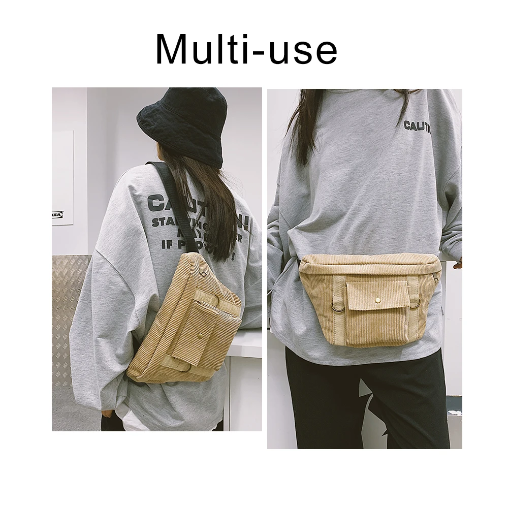 Вельветовые поясные сумки для женщин 2020 модные женские телефона дорожные