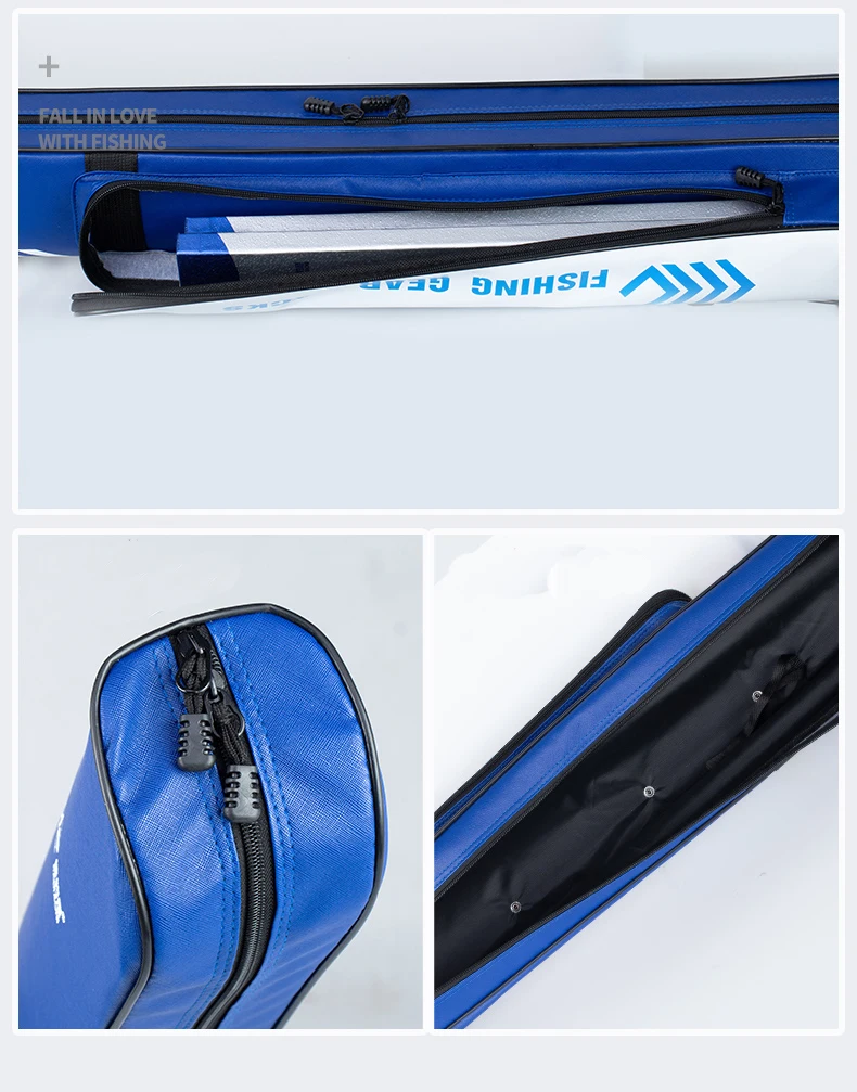 JIADIAONI Outdoor Single/Double Layer Fishing Bags Waterproof Fishing Tackle Fishing Rod Bag Storage Case Resistant PU Leather