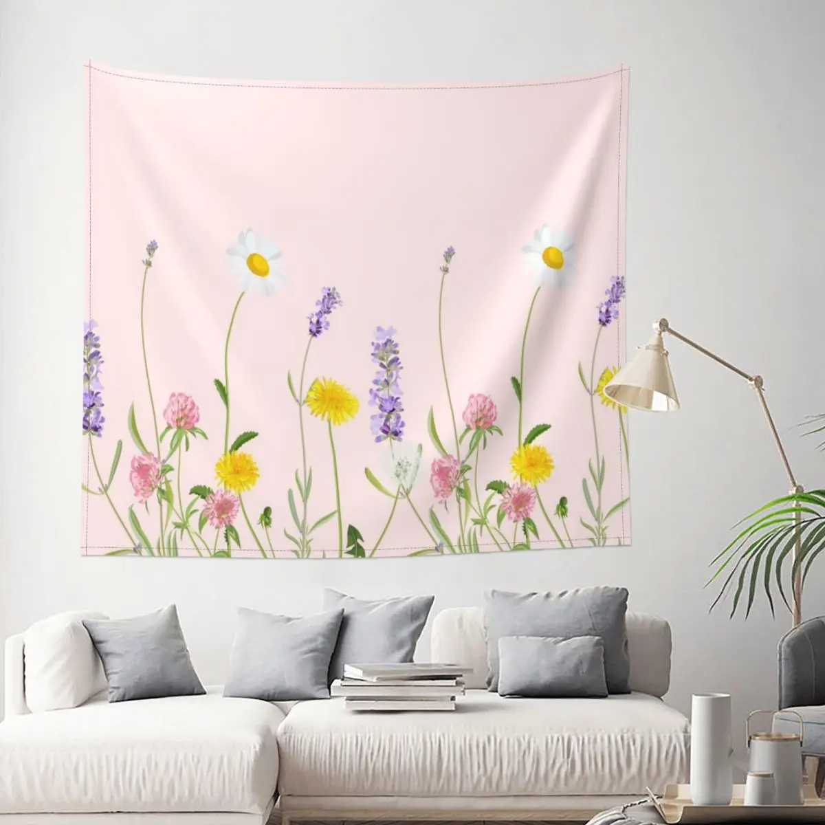 

Tapestry Blush Pink - Wildflower Dreams Flower Floral Nature Art Decor Wall Room Home Decoration Hanging Living room Kawaii Gift