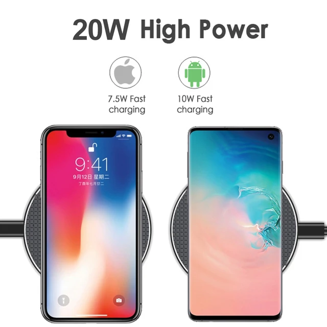 Qi Wireless Charger Pad For iPhone13 12 11 Xs Pro Max X Xr 8 Plus SE2 For Samsung Galaxy S21 S20 Note20 Ultra S10 Note10 Plus 3