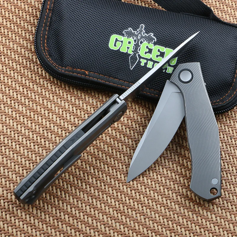 Нож из титанового сплава dm390 blade TC4 Green thorn покерный ограниченный выпуск с