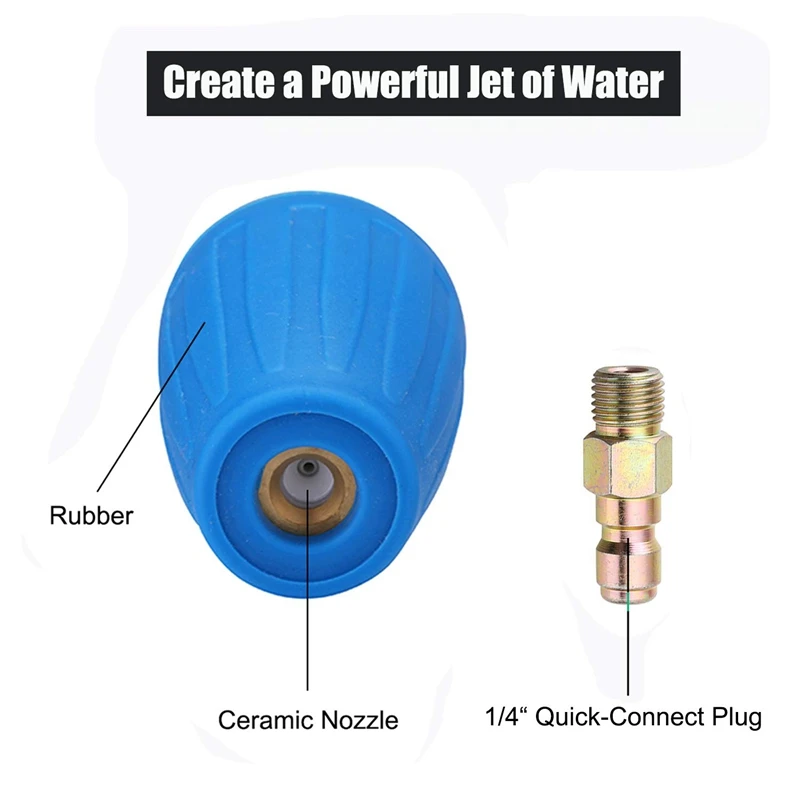 

4000Psi Pressure Washer Rotating Turbo Nozzle 4.0 Orifice 4 Gpm With Spray Nozzle Tips Kit