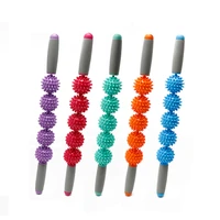 three ballfive ball spiky ball pvc fascia stick face hedgehog ball massage stick muscle massage stick roller yoga stick
