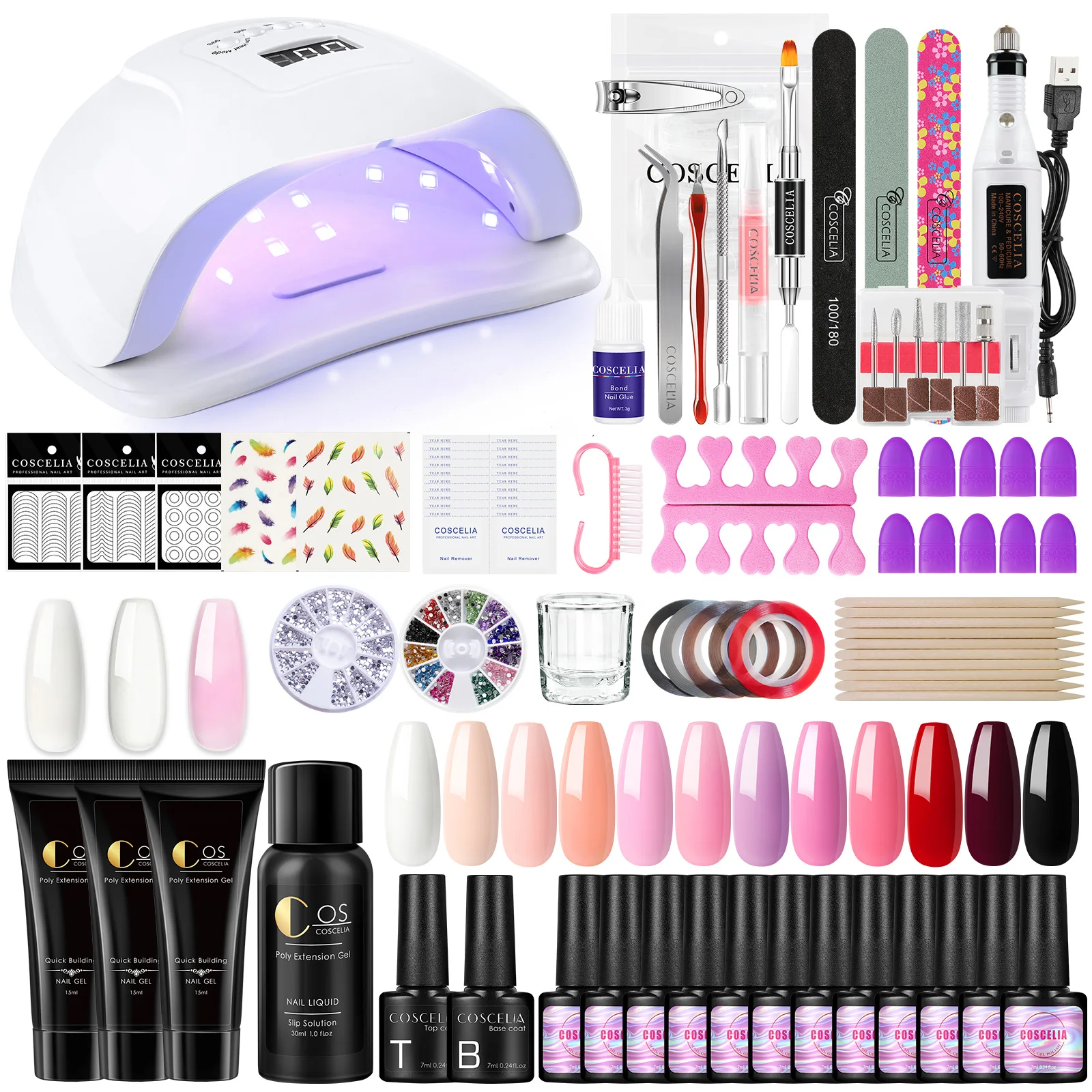 

Poly UV Gel Set Nail Extension Gel Kit Manicure Set Extend Finger Nail Builder Crystal Jelly Gel Nail Lamp Shipping From RU/US