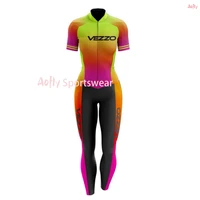 vezzo womens cycling jumpsuit short sleeve long pants female bike clothes little monkey for cyclist summer triathlon equipment