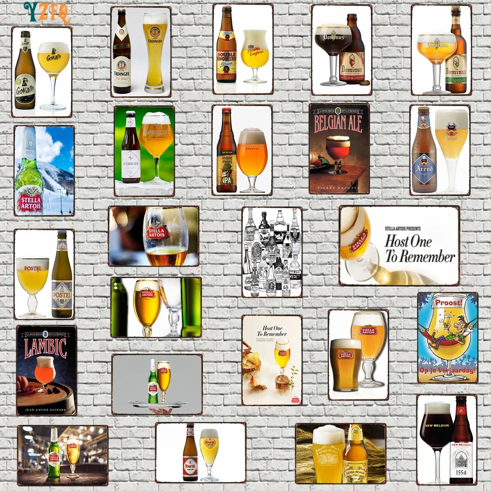 

Belgian Beer Plaque Tin Sign Metal Plates For Wall Home Art Retro Bar Cafe Shop Vintage Restaurant Decoration 30X20CM DU-9736A