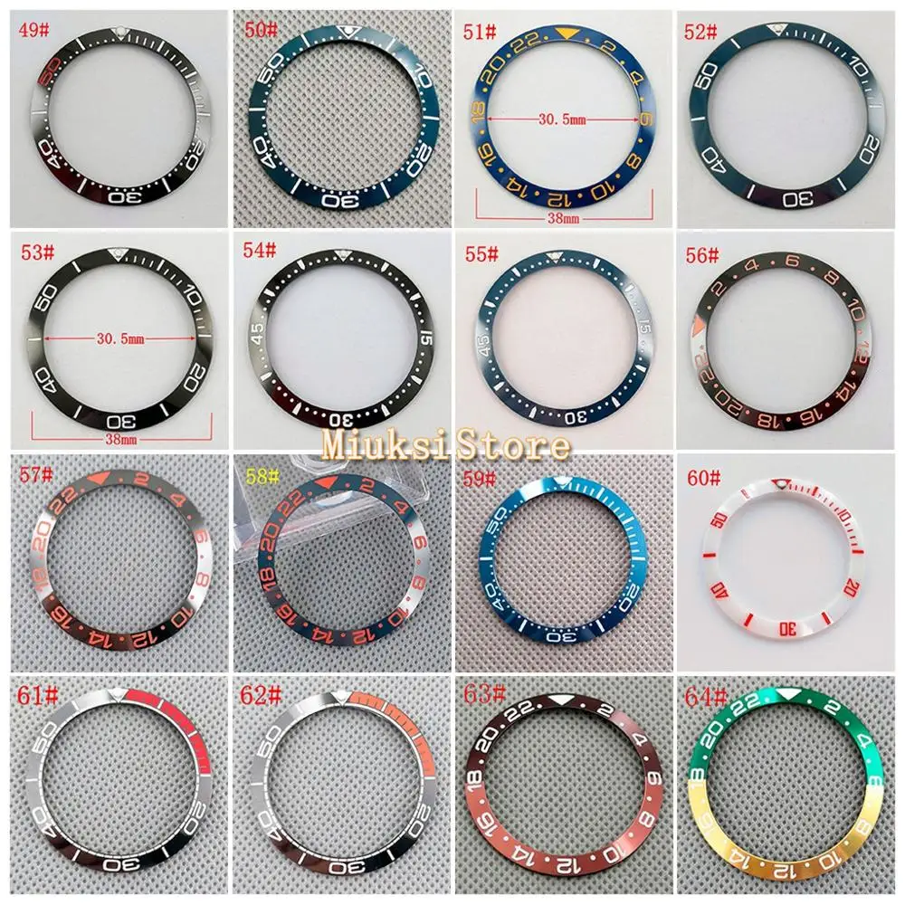 38mm black blue white green Ceramic/Titanium Bezel insert for 40mm case Watch accessories bezel