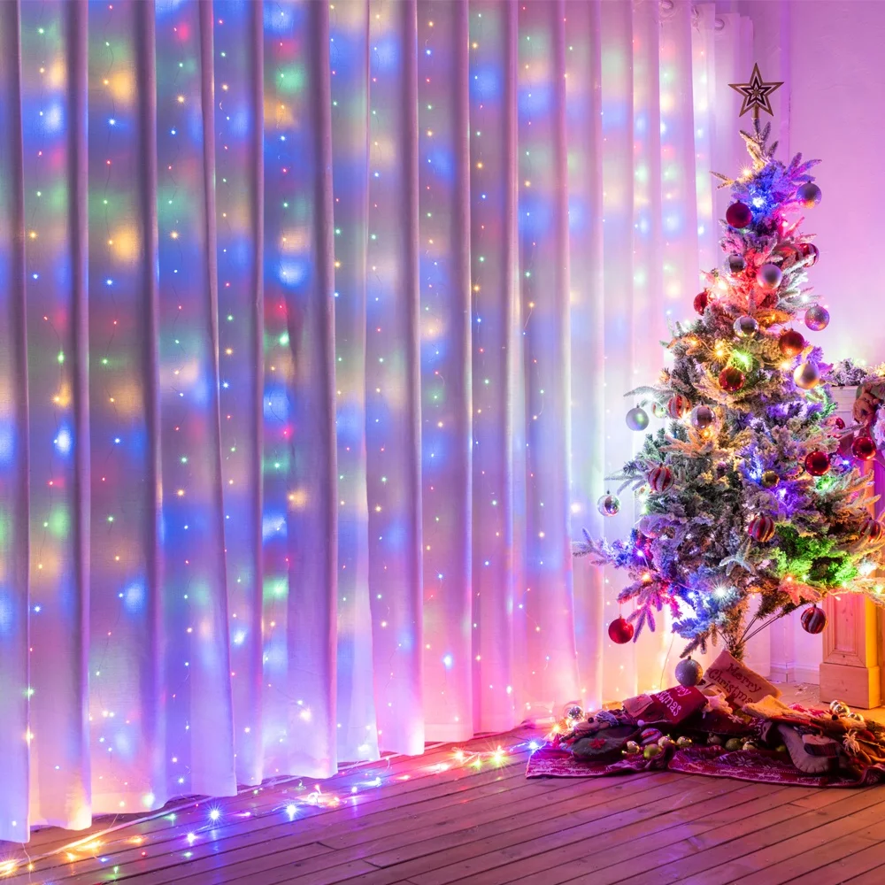 

1/2/3m LED Fairy String Light,Badroom Decor Bulbs Stripes, USB Remote Control Holiday Christmas Wedding Garland Curtain Lamp