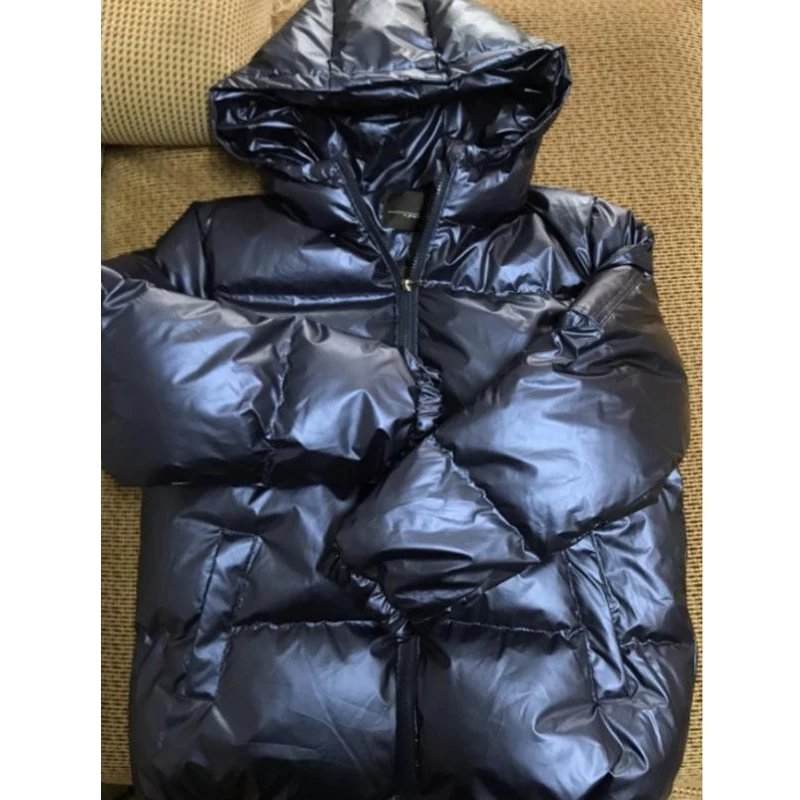 Dropshipping 2020 Women's Down Jacket Winter Glossy Silver/Black/Gold/Blue Plus Size Hooded Parka Outwear Padded Coats | Женская