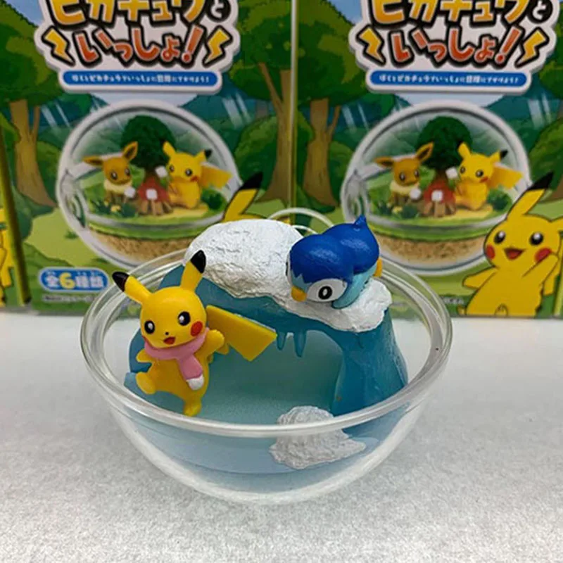 Экшн фигурки Takara Tomy 6 шт./компл. мяч с Пикачу Eevee Magikarp Mewtwo Caterpie Аниме Покемон
