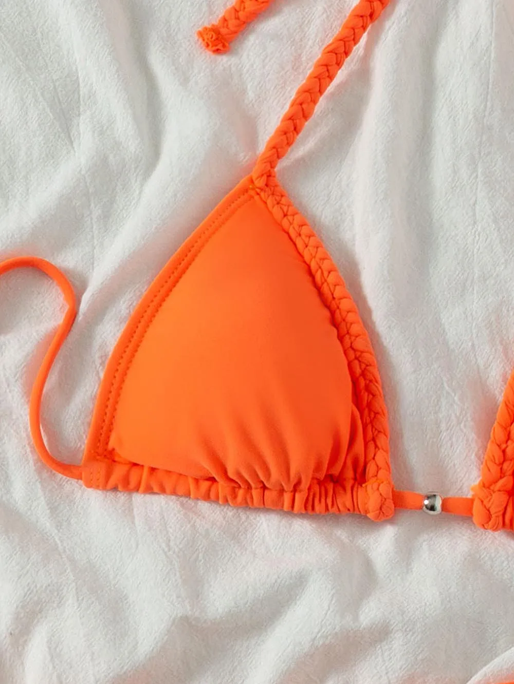 2021 Summer Micro Bikini Orange Swimwear Women Halter Brazilian Biquini Beach Swimsuit High Cut Bathing Suit | Женская одежда