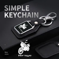 fashion motorcycle leather key ring keychain with logo accessories for kawasaki versys 650 1000 300x 2016 2020 accessories