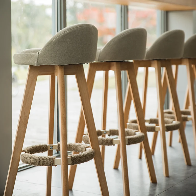 Барный стул из массива дерева вращающийся высокий домашний барный европейский