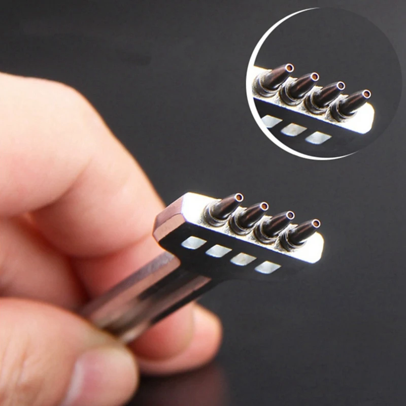 

1 Set Iron Chisel Head Stitching Punch Chisel Tool & 1 Set Hand Sewing Stitching Punch Carving Work Saddle Groover Set