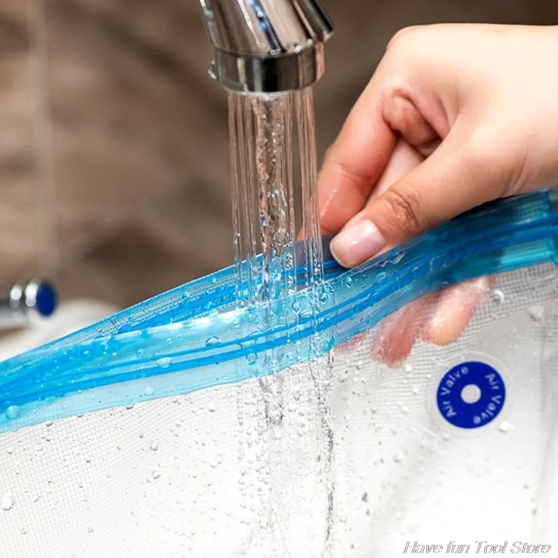 

Reusable Vacuum Storage Transparent Bag Hand Pump Compression Space Saver Seal Organizer F17 21 Dropshipping