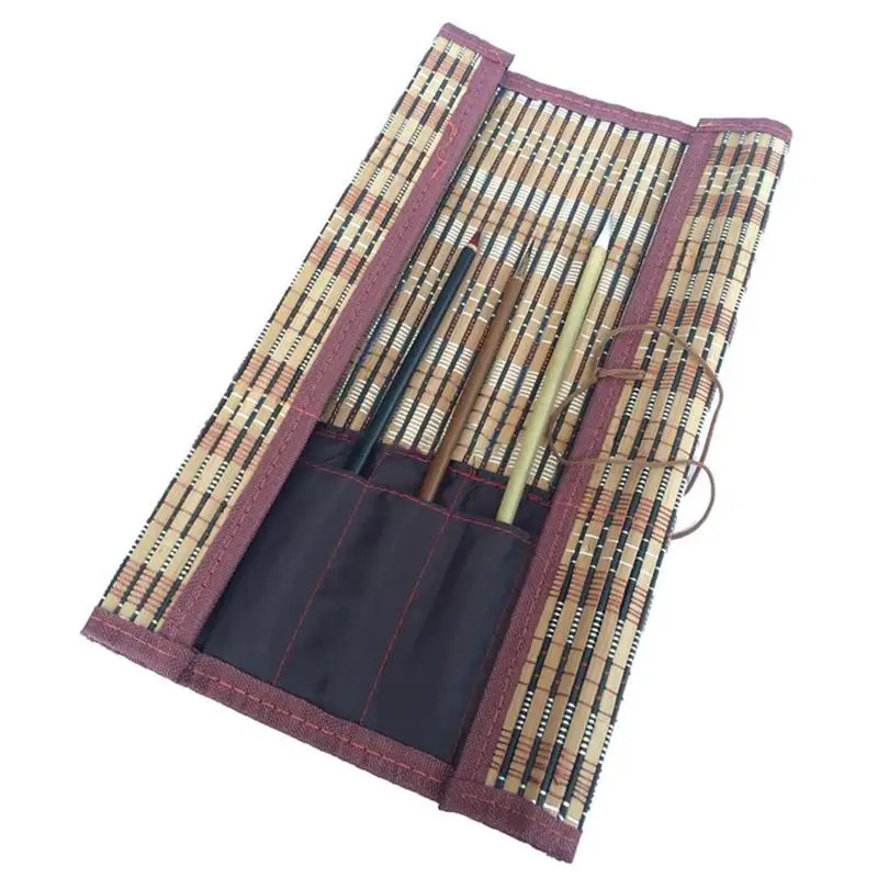 

10Pcs Chinese Bamboo Calligraphy Brushes With Pen Curtain Writing Tool Set Calligraphy Painting Art Supplie Ink Brush S9L4