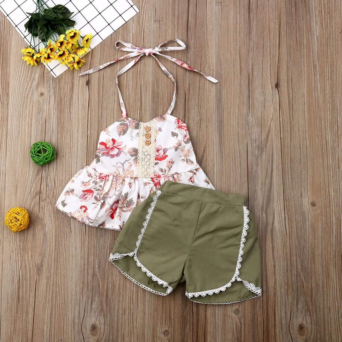 2019 г. Комплект одежды для новорожденных девочек летний топ без рукавов с