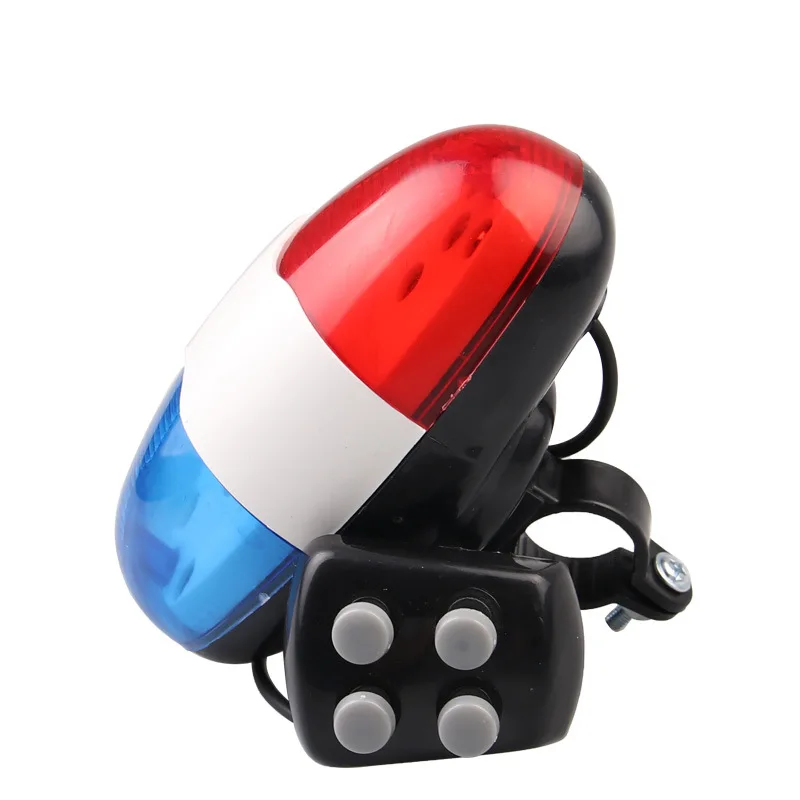 

Bicycle Bell 6 LED 4 Tone Bicycle Horn Bike Call LED Motorcycle Police Light Electronic loud Siren Kid Accessories Bike Scooter
