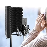 foldable microphone acoustic isolation shield alloy acoustic foams panel studio recording microphone accessories