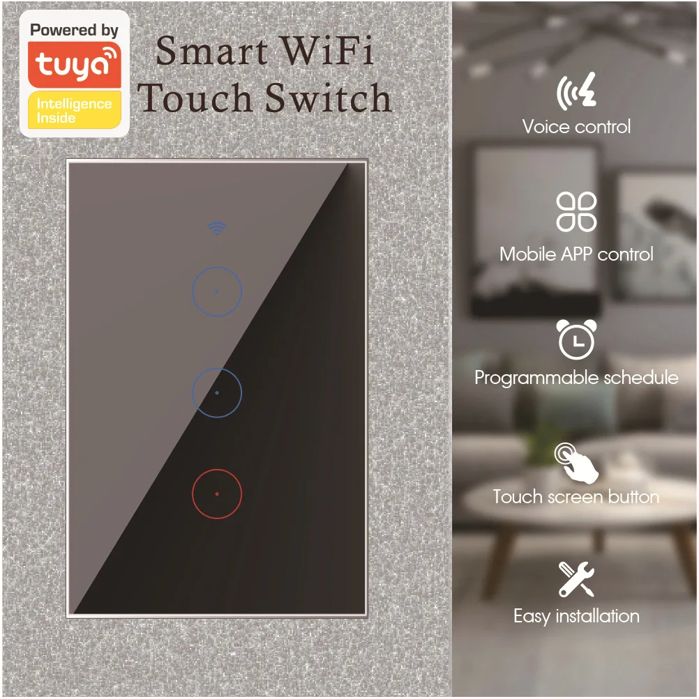 ASEER Tuya/Ewelink 1/2/3 Gang 2 Way WIFI Smart Ligth переключает стандарт США не поддерживает