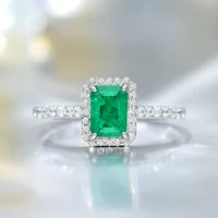 romantic square 1ct lab emerald ring 925 sterling silver engagement wedding band rings for women bridal finger party jewelry