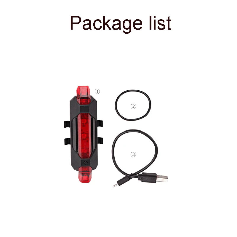 

Bicycle Lights USB Rechargeable LED Rear Light Bike Cycling Tail Warning Lamp Waterproof Ridling Taillight N001A