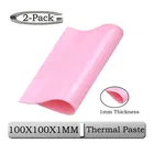 Теплопроводящая силиконовая прокладка Gdstime, 2 шт., толщина 100 мм x 100 мм x 1 мм, 0,1 см, розовая