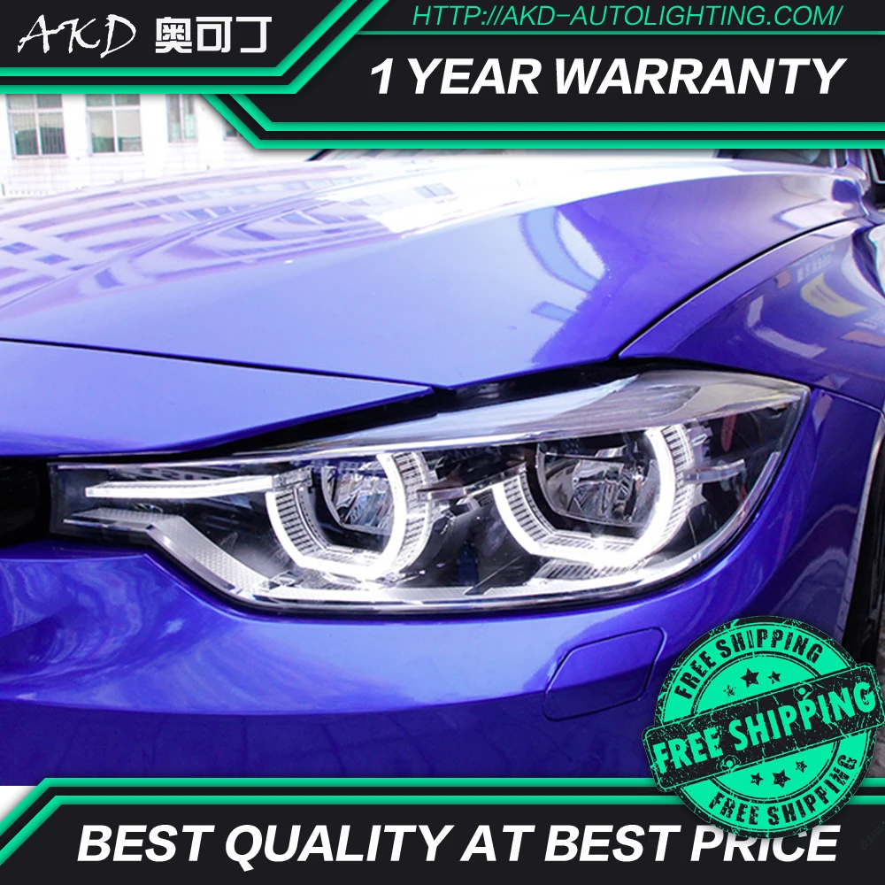 AKD автостайлинг для F30 F35 фары 2013-2016 320i 318i 325i DRL Hid ангельские глазки Биксеноновые