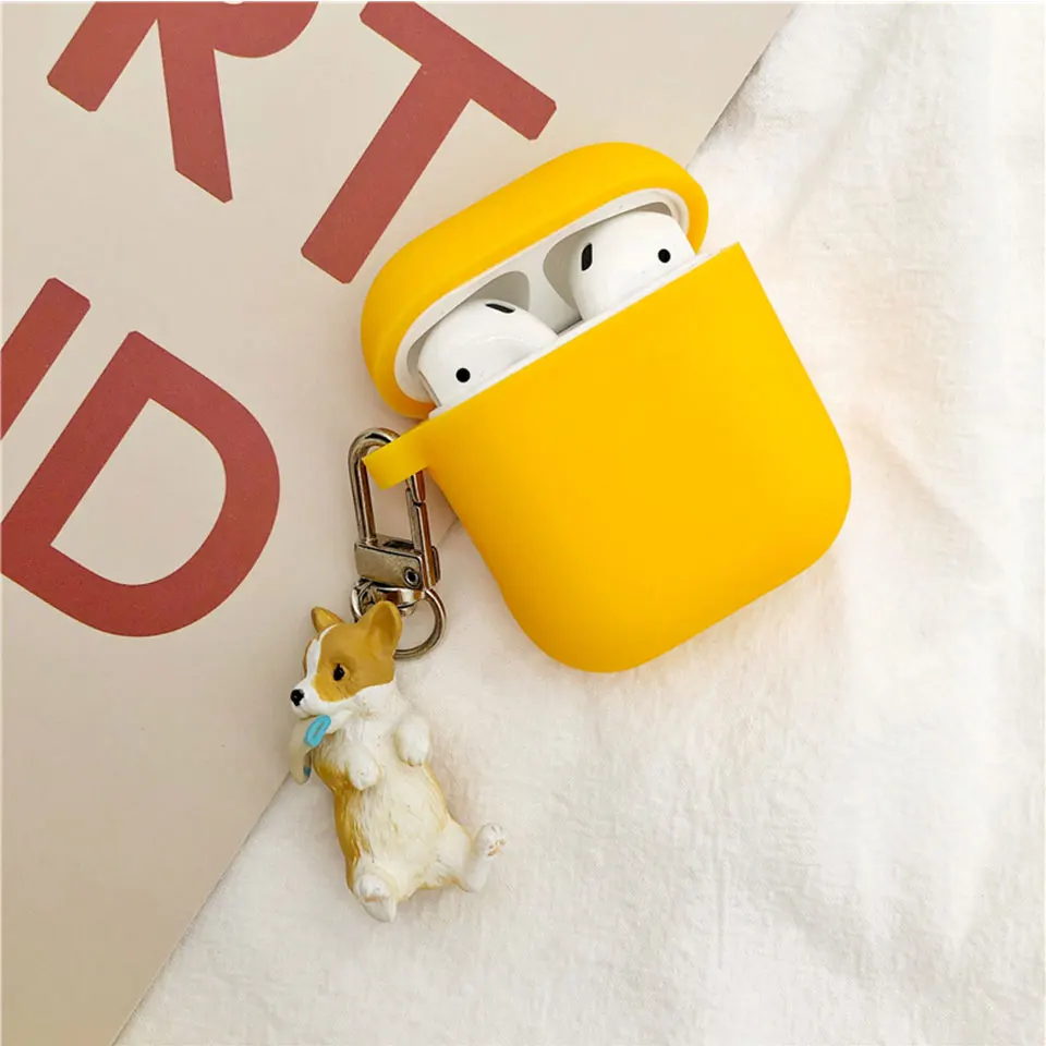 C Силиконовый чехол с изображением животного милой собаки панды для Apple Airpods 1/2 чехол Аксессуары Bluetooth беспроводная гарнитура для наушников коробка сумка брелок - Цвет: C