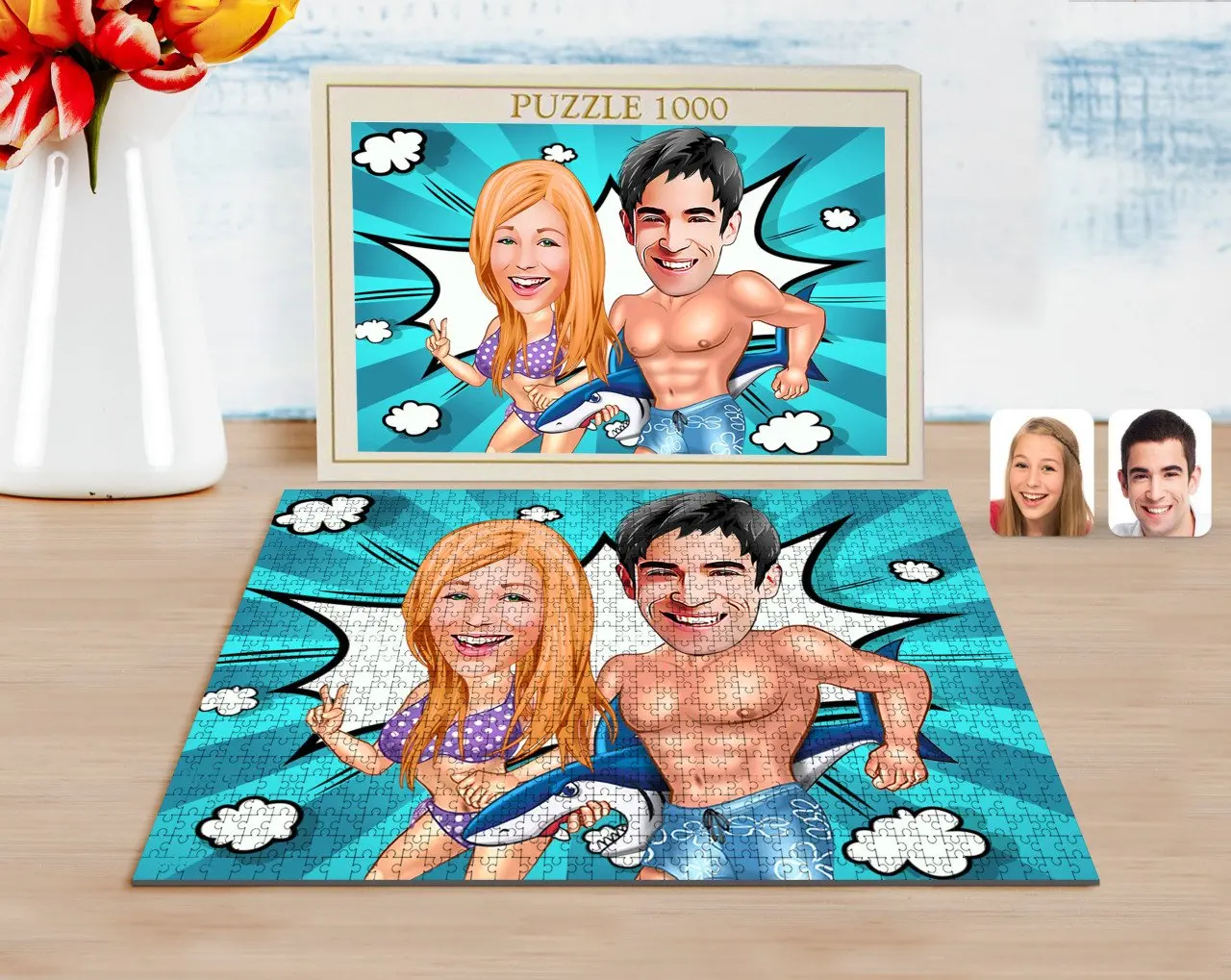 

Personalized Valentine Caricature of 1000 Piece Professional Puzzle-8