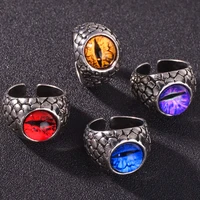 new arrival vintage palace retro evil eye crystal stone opening rings adjustable size punk ring men women jewelry gift wholesale