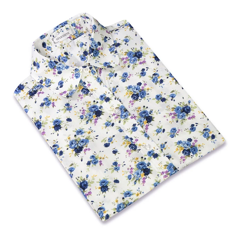 SSPBL001-1 Цветочная Женская блузка Топы Женская рубашка размера плюс Blusas Mujer De Moda рубашка Харадзюку Женская Одежда Сорочка женская одежда - Цвет: SSPBL001-1